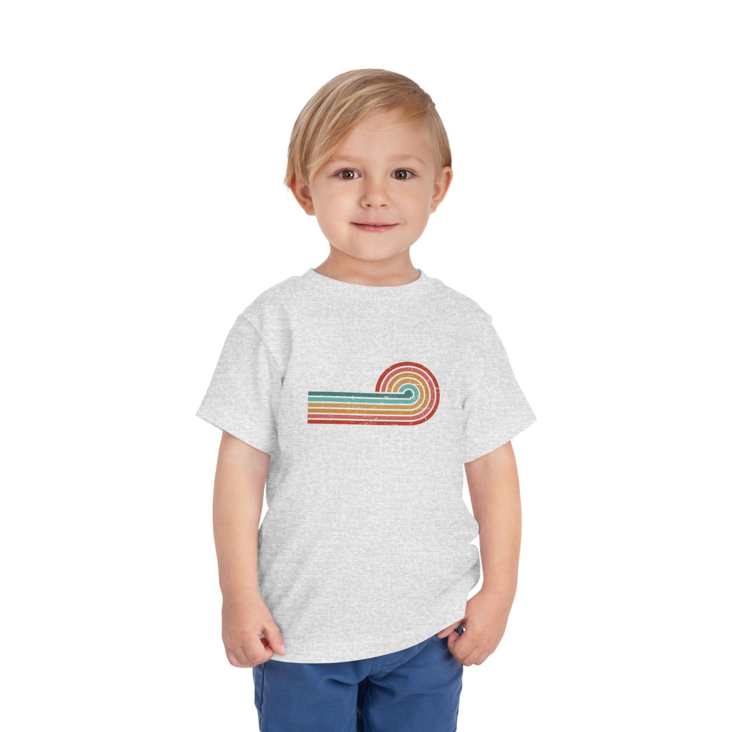 Retro Sunset Distressed Toddler Short Sleeve T-Shirt