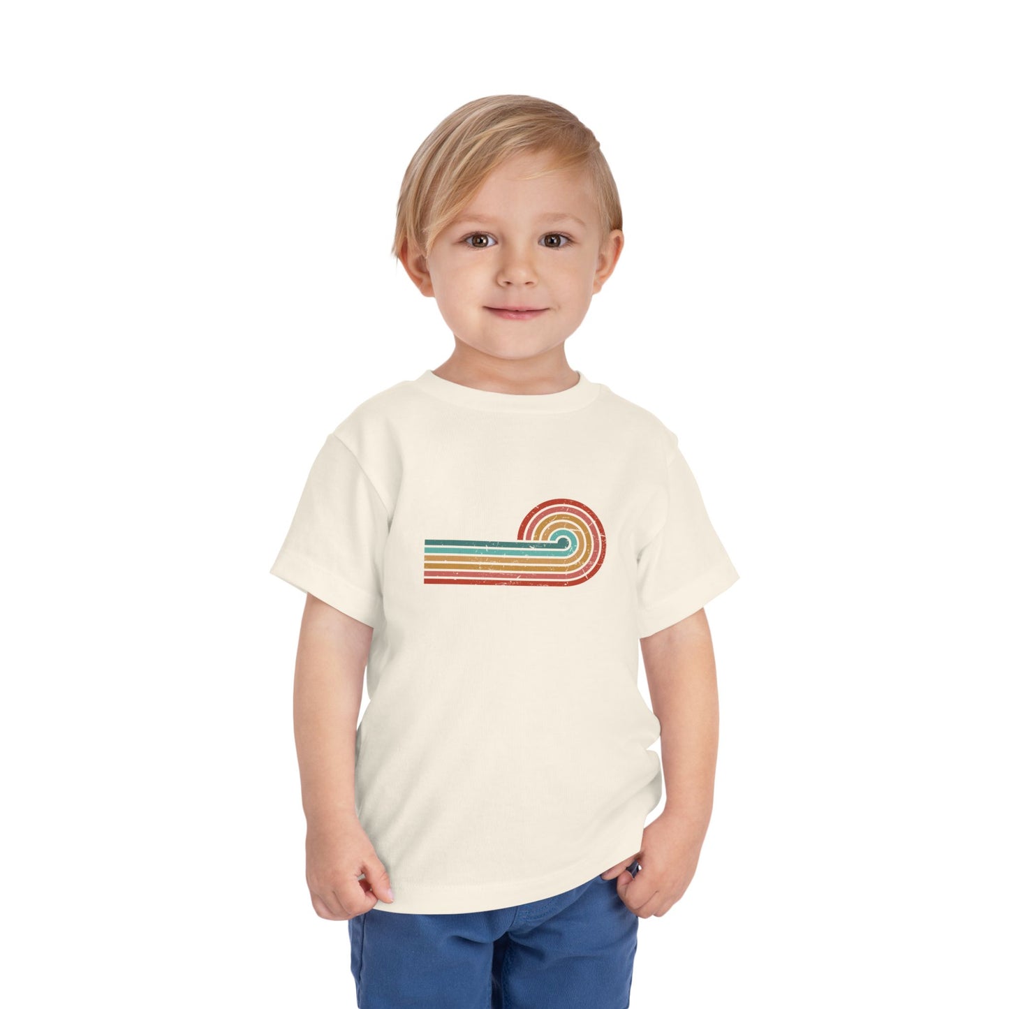 Retro Sunset Distressed Toddler Short Sleeve T-Shirt