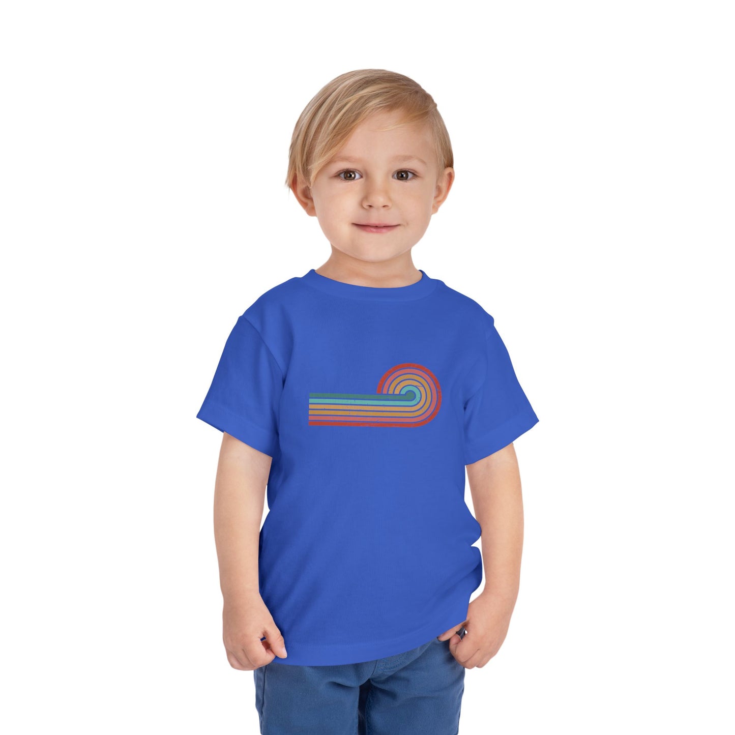 Retro Sunset Distressed Toddler Short Sleeve T-Shirt