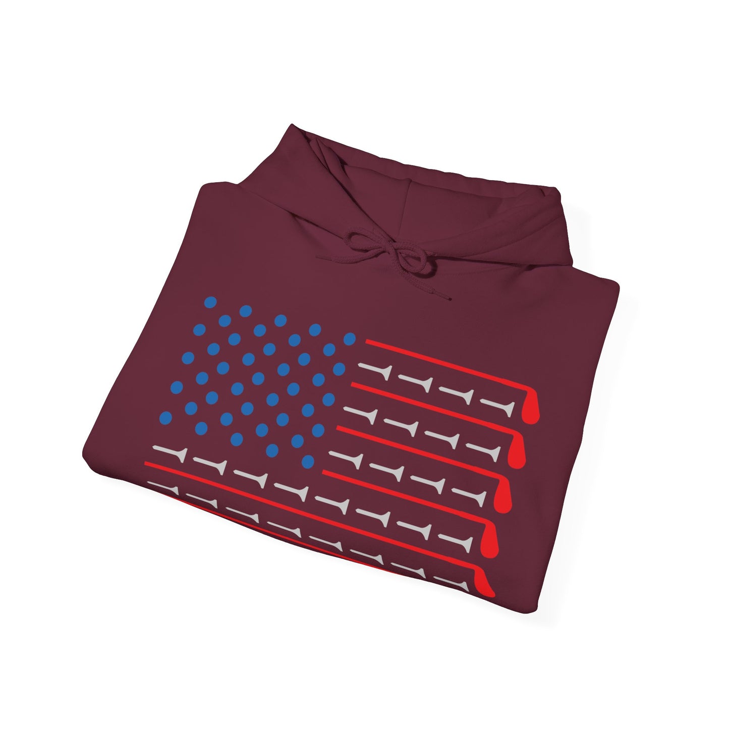 USA Flag Golf Beach Adult Unisex Hooded Sweatshirt Hoodie