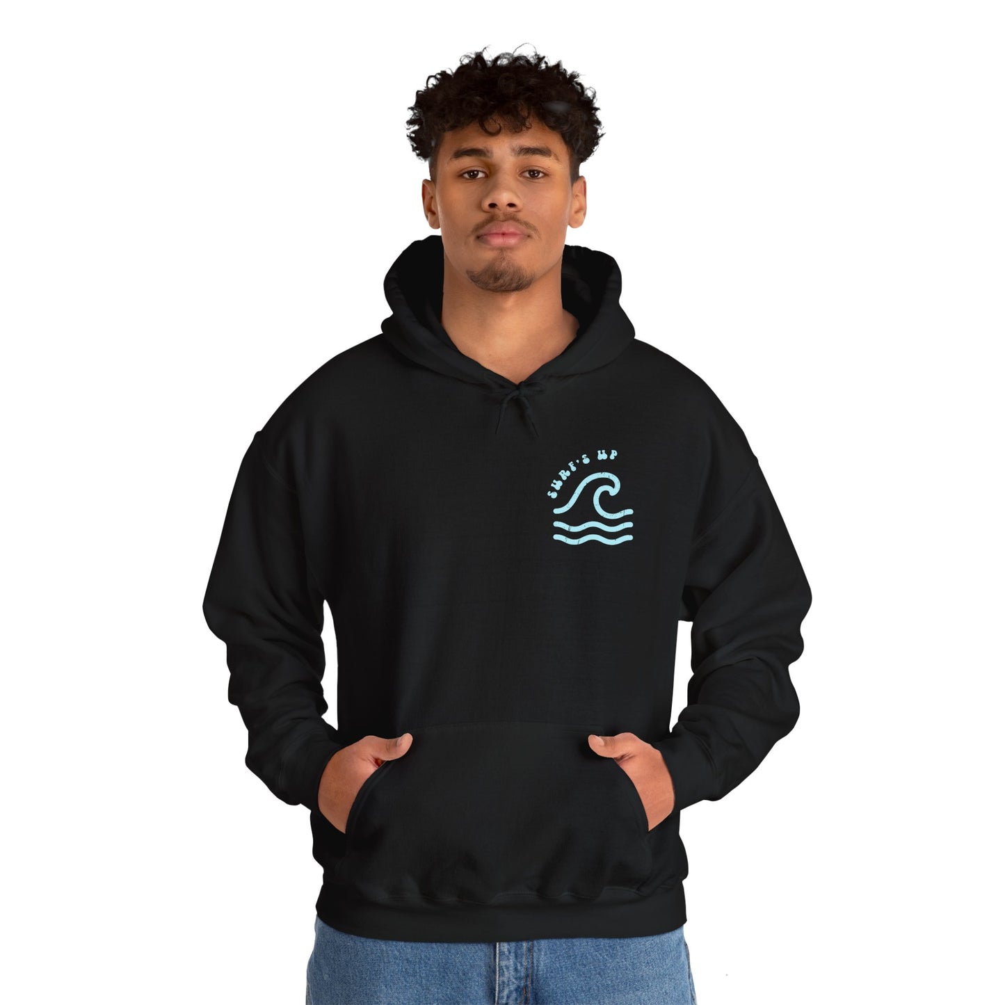 Surf's Up Distressed Adult Unisex Beach Hooded Sweatshirt Hoodie