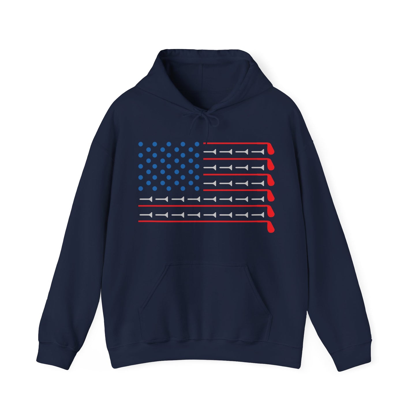 USA Flag Golf Beach Adult Unisex Hooded Sweatshirt Hoodie