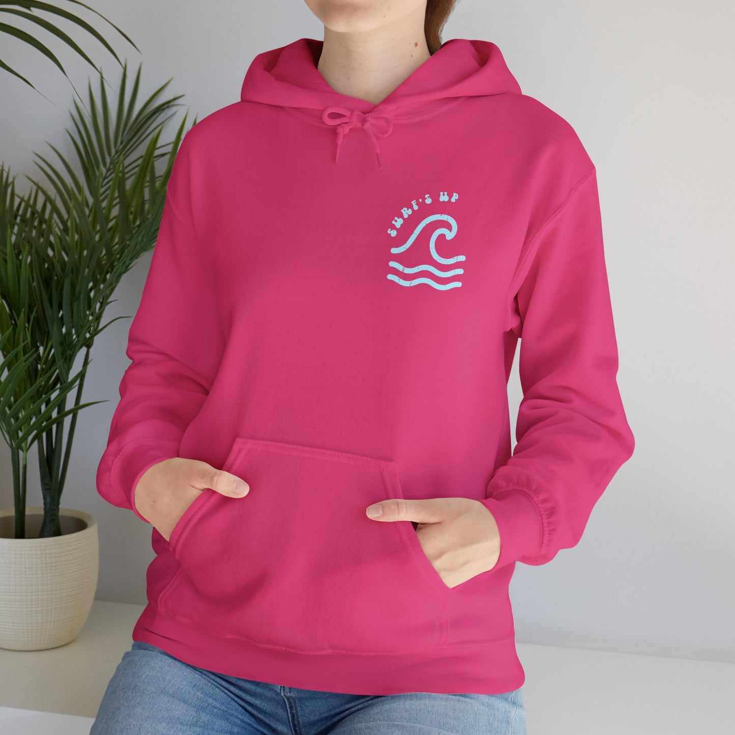 Surf's Up Distressed Adult Unisex Beach Hooded Sweatshirt Hoodie